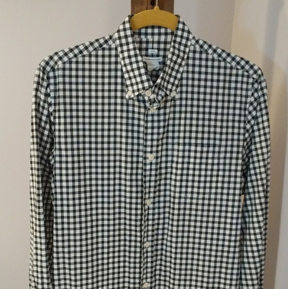 Club Monaco Slim White Black Button Down Checker Boyfriend Fit Shirt Size S/P - Picture 4 of 11
